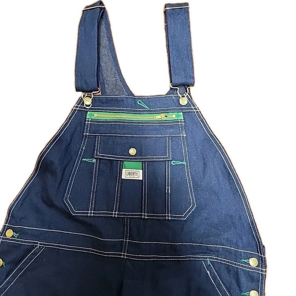 NWT Liberty Flex Mens 40"x30" Blue Denim Bib Overalls Cargo Pocket - Picture 2 of 12